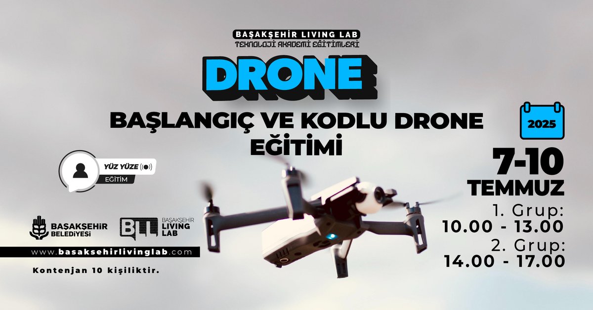 🚀 Drone'ları Kodla, Gökyüzüne Yön Ver!
Temel uçuş bilgileri, simülatör deneyimi, gerçek uçuşlar ve kodlama bir arada!

📲 Kayıt ve detaylar için bize ulaşmayı unutma.

#DroneEğitimi #Kodlama #Scratch #Python #GençPilotlar #İnovasyonVeTeknoloji #DroneAtölyesi #TeknolojiEtkinliği