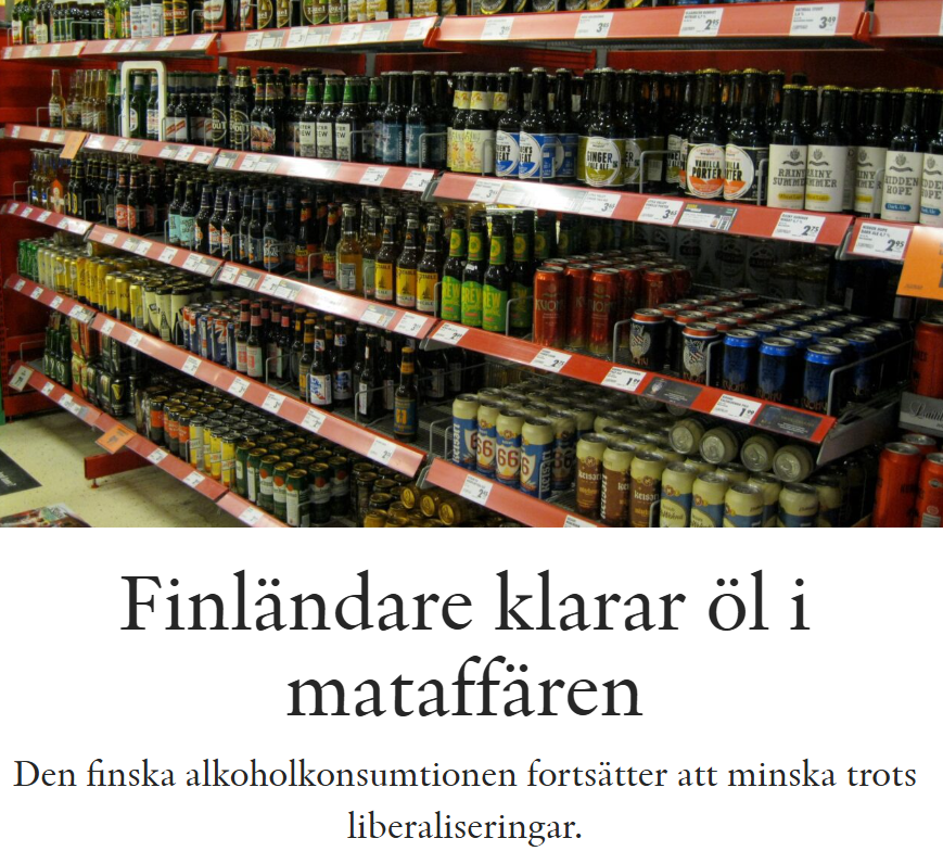 Carl_Albinsson's tweet image. "Den finska alkoholkonsumtionen fortsätter att minska trots liberaliseringar, och är nu till och med lägre än i Sverige. Därmed ifrågasätts faktiskt hela grunderna för den svenska alkoholpolitiken. "
Läs @SmedjanTimbro idag!