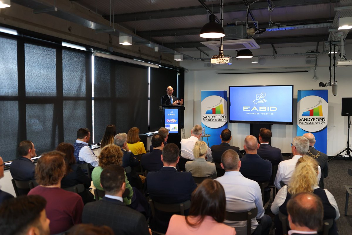 SandyfordBID's tweet image. We were proud to host the launch of the European Association of Business Innovation Districts (EABID) here in SBD.
Thank you to all the companies and guests who joined us to help bring this vision to life 🤝💡
#EABID #StrongerTogether #SandyfordBusinessDistrict