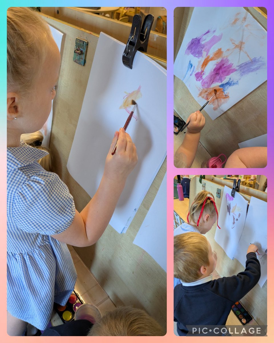 Nursery have been busy exploring what happens when you mix colours whilst creating their paintings. 
We also have been busy building dinosaur caves whilst learning how to balance the blocks on top. Amazing superstars Xx. <a href="/GrangeMissA/">GrangeMissA</a> #GrangeEYFS   <a href="/GrangeMissWri/">MissWright</a> <a href="/GrangeMrsMcG/">Mrs McGilloway</a>