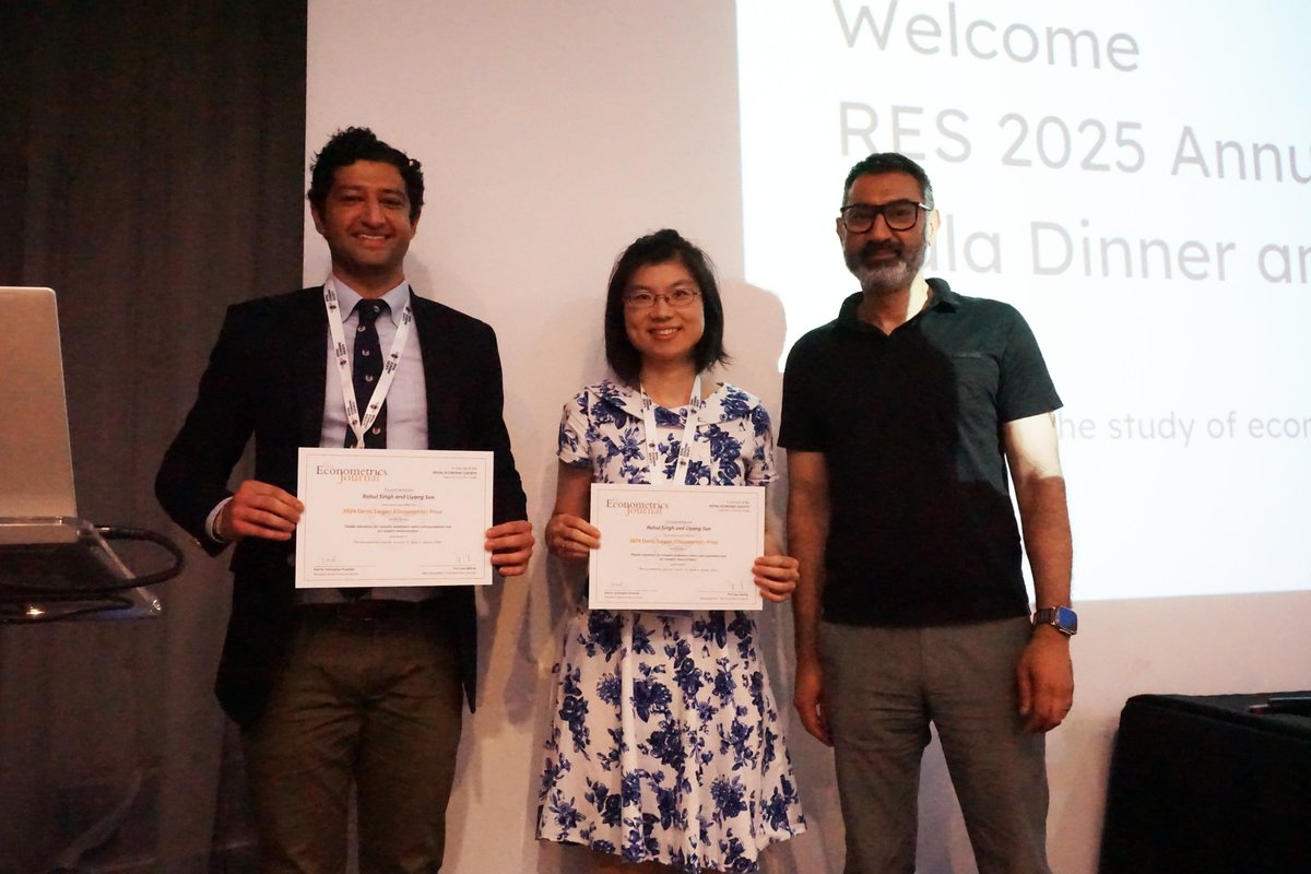 RoyalEconSoc's tweet image. Kicking off Day 3 of #RES2025 — our final day!

🎉 Thanks to all who joined the Gala Dinner last night, and congrats to our prize winners!

#RESConference #EconConference #RESPrizes #GalaDinner #EconTwitter