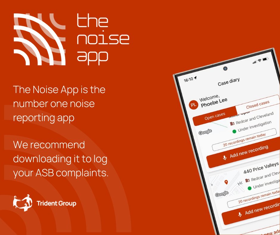 tridentgrp's tweet image. One of our top tips for ASB Awareness Week is to download The Noise app on your smartphone. 🔊
The app helps you record Noise Nuisance on your iPhone to help us investigate and determine the severity of noise nuisance at your property.
Download in your App Store today! 📱