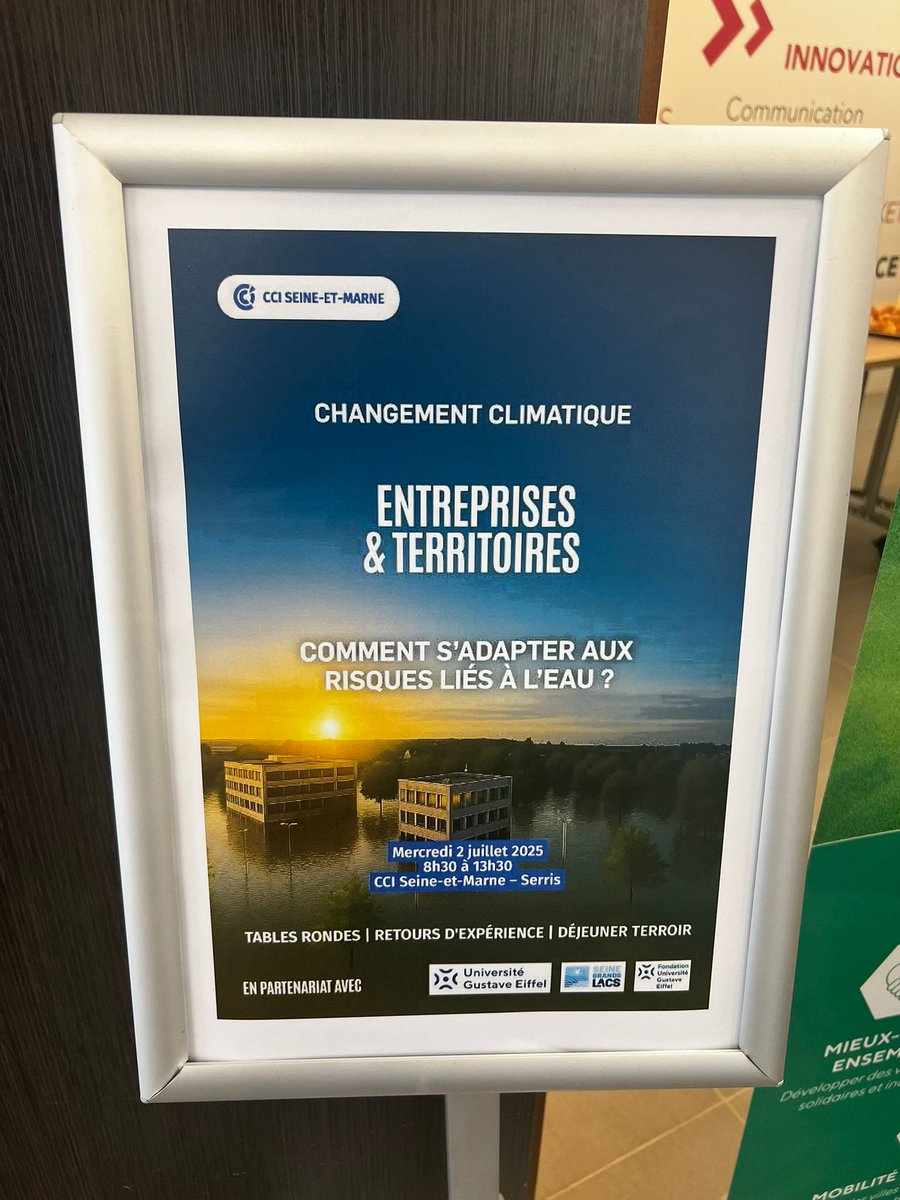 ccism77's tweet image. 🎯 [DIRECT] – CCI Seine-et-Marne, Serris
Top départ pour les 1ères Rencontres Entreprises &amp;amp; Territoires consacrées à l’adaptation au changement climatique et aux risques liés à l’eau en partenariat avec   l&apos;#UniversitéGustaveEiffel et la @fondationUGE 💧👇