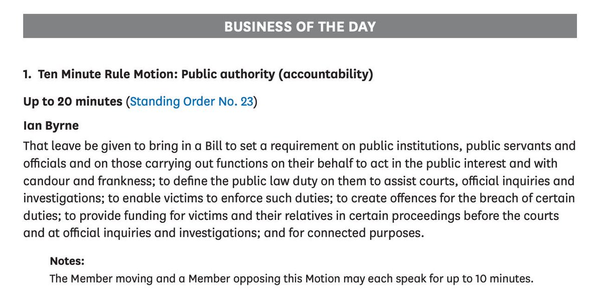 Today I am reintroducing the Hillsborough Law into Parliament.

The Prime Minister promised to deliver the full law – not a toothless imitation bill.

It's ready to go. It just requires political will.

Let's change the culture of state cover-ups and enact the Hillsborough Law.