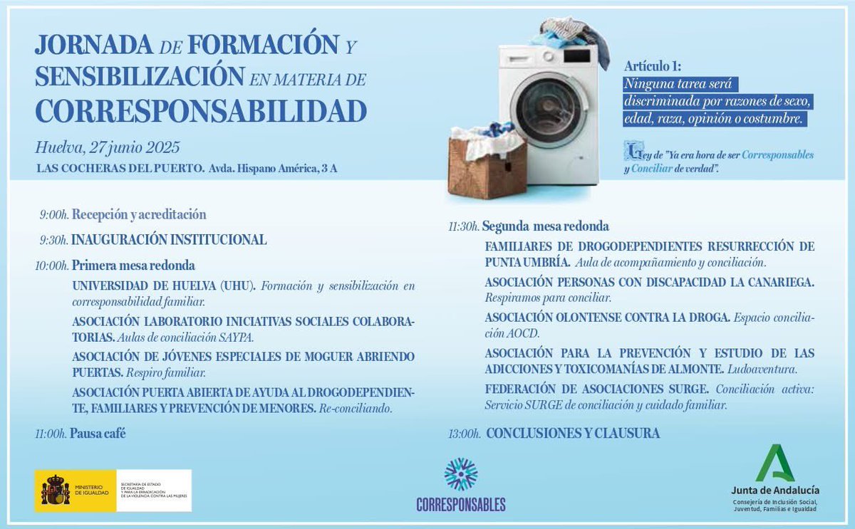 AsASPREATO's tweet photo. 📢 El pasado 27 de junio, ASPREATO tuvo la oportunidad de participar en la Jornada de Formación y Sensibilización en materia de Corresponsabilidad, celebrada en Las Cocheras del Puerto (Huelva).
#ASPREATO #Corresponsabilidad #Igualdad #Conciliación #JuntaDeAndalucía https://t.co/hwV6FSZcbL