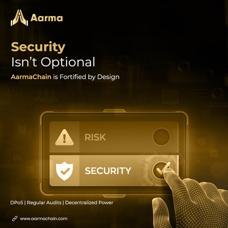 aarmacoin's tweet image. Security is baked into AarmaChain—from DPoS consensus to code audits.
Our chain is fortified, so your dApps and assets stay safe.

#SecureByDesign #BlockchainTrust #DecentralizedNetwork #AarmaSecurity