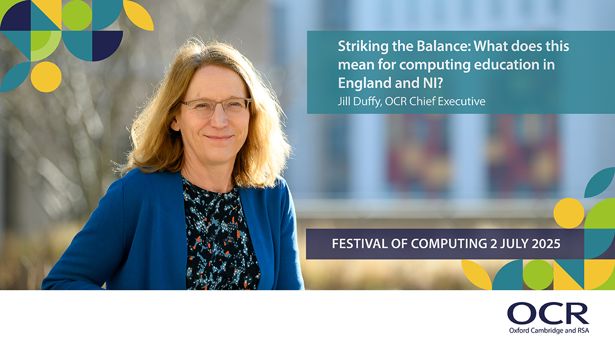 💬 @CraignDave1 #FestivalOfComputing25 

🎤 Join OCR's CEO Jill Duffy today at 3:15 PM for an insightful keynote talk! 
ow.ly/HbMk50W7ag5

'Digital skills: a call to action'

📖 Read the report: ow.ly/gqzi50W7ag7