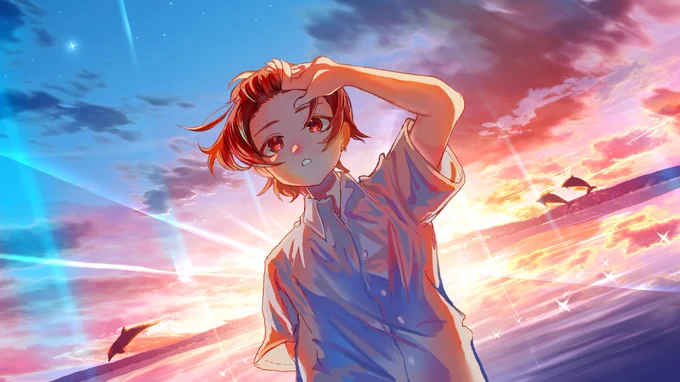 Fall into the sky #イラスト