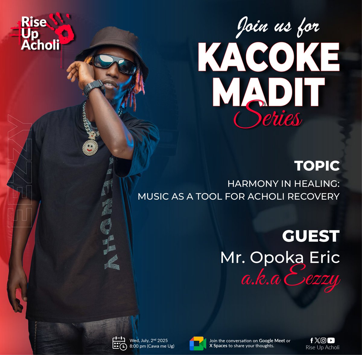 RUA (@riseupacholi) on Twitter photo Here's your Kacoke Madit Series guest tonight. Let's do it lyrically with <a href="/eezzymusik/">EeZzy Music</a>.
Moderator: <a href="/BenOngomTweets/">BENSON ONGOM</a> Here's your Kacoke Madit Series guest tonight. Let's do it lyrically with <a href="/eezzymusik/">EeZzy Music</a>.
Moderator: <a href="/BenOngomTweets/">BENSON ONGOM</a>