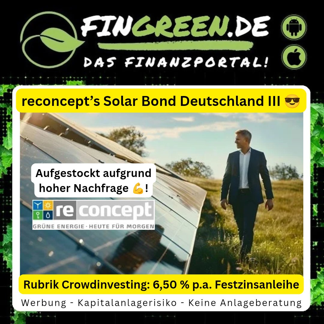 fingreen_de's tweet photo. Passend zum Wetter 😎:
https://t.co/7UYCYbgNFY
Wer seriös in #ErneuerbareEnergien investieren möchte... 👀!
.
Heute allen viel Erfolg ✊ bei der #Hitze / #Hitzewelle, auf in's #Freibad 💧&amp; entspannt die Fingreen App 💚 durchstöbern!
.
Kapitalanlagerisiko. Keine Anlageberatung. https://t.co/DcKasanCia