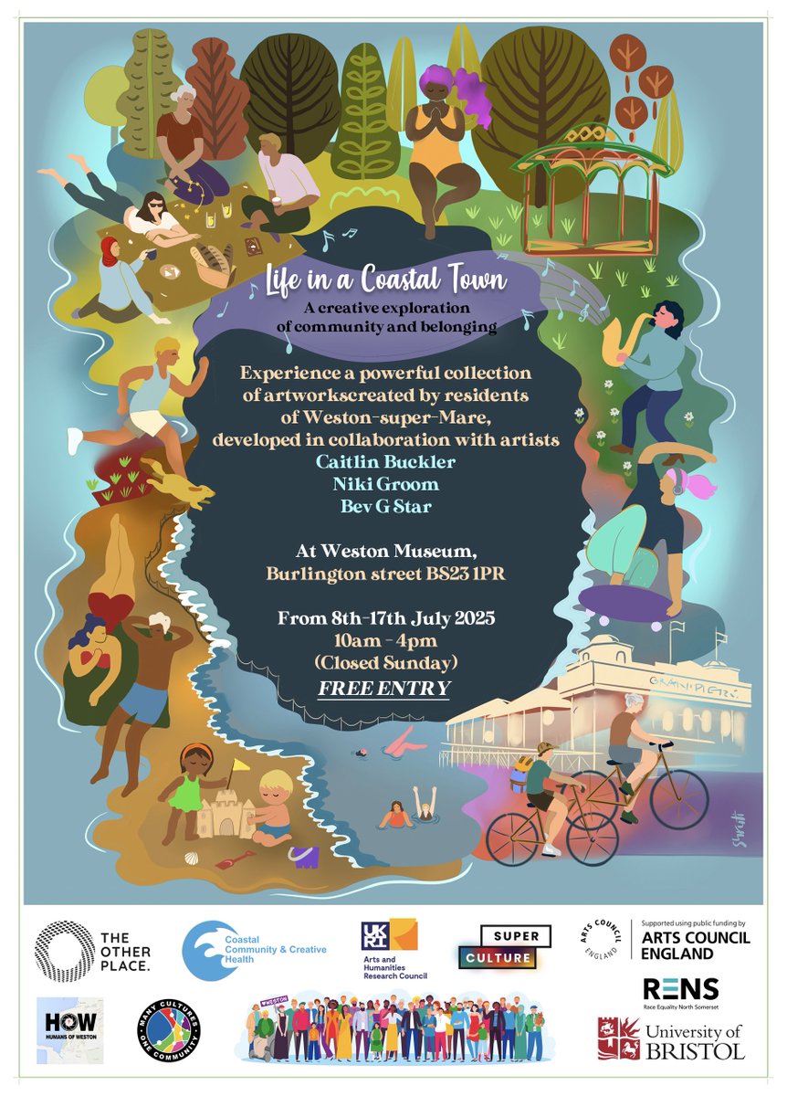 CoastalCCH's tweet image. Life in a Coastal Town: New exhibition explores mental health and community through art. Read about our exhibition opening next week at Weston Museum.
coastalcch.bristol.ac.uk/press-release/…
@Lucy_Selman @MobCommAssets