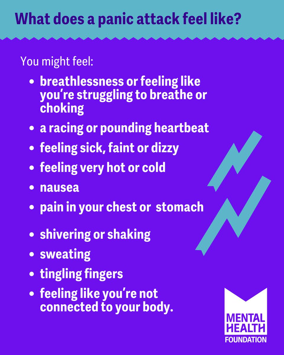 mentalhealth's tweet image. Panic attacks can be frightening. But there are things you can do during a panic attack that help, like breathing and grounding techniques.
Read our guide on panic attacks: bit.ly/3YNWmfG