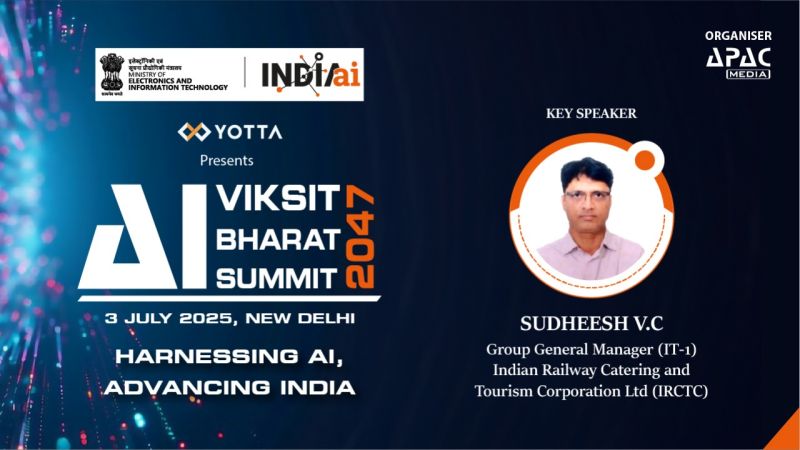 𝘞𝘦 𝘸𝘦𝘭𝘤𝘰𝘮𝘦 Sudeesh VC Nambiar, Group General Manager (IT-1), <a href="/IRCTCofficial/">IRCTC</a> , as the 𝗞𝗲𝘆 𝗦𝗽𝗲𝗮𝗸𝗲𝗿 at the 𝗔𝗜 𝗳𝗼𝗿 𝗩𝗶𝗸𝘀𝗶𝘁 𝗕𝗵𝗮𝗿𝗮𝘁@𝟮𝟬𝟰𝟳 𝗦𝘂𝗺𝗺𝗶𝘁 on 𝟯𝗿𝗱 𝗝𝘂𝗹𝘆 𝟮𝟬𝟮𝟱 in New Delhi.

𝗥𝗲𝗴𝗶𝘀𝘁𝗲𝗿 : apacnewsnetwork.com/ai-for-viksit-…