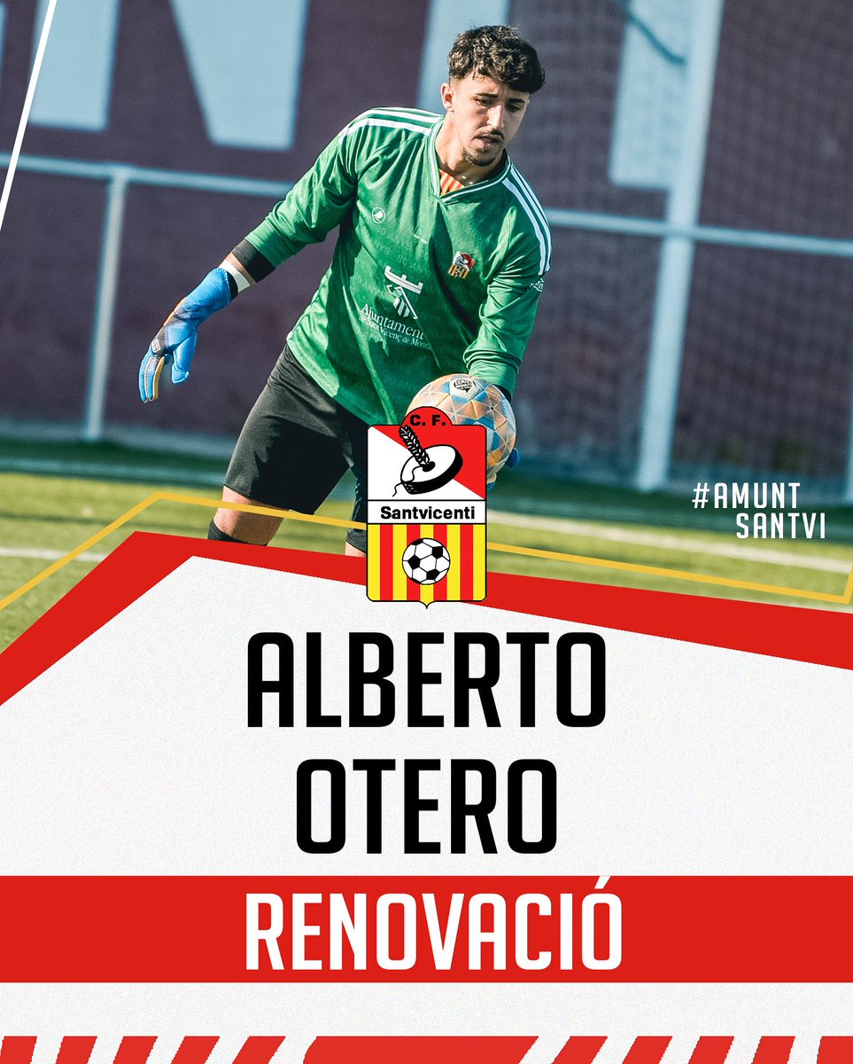 ✍️ | 𝗥𝗘𝗡𝗢𝗩𝗔𝗖𝗜𝗢́ | El capità, Yago Carrera i el porter Alberto Otero,renoven el seu compromís una temporada més 🔴⚪️

Seguim, nois! 💪

#AmuntSantvi