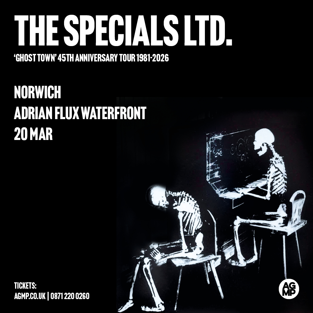 🚨JUST ANNOUNCED🚨

Join The Specials Ltd for a live set celebrating the 45th anniversary of The Specials' classic #1 single 'Ghost Town'!

The Specials Ltd will be performing classics and fan favourites...

On sale now!
ueaticketbookings.co.uk/event/the-spec…