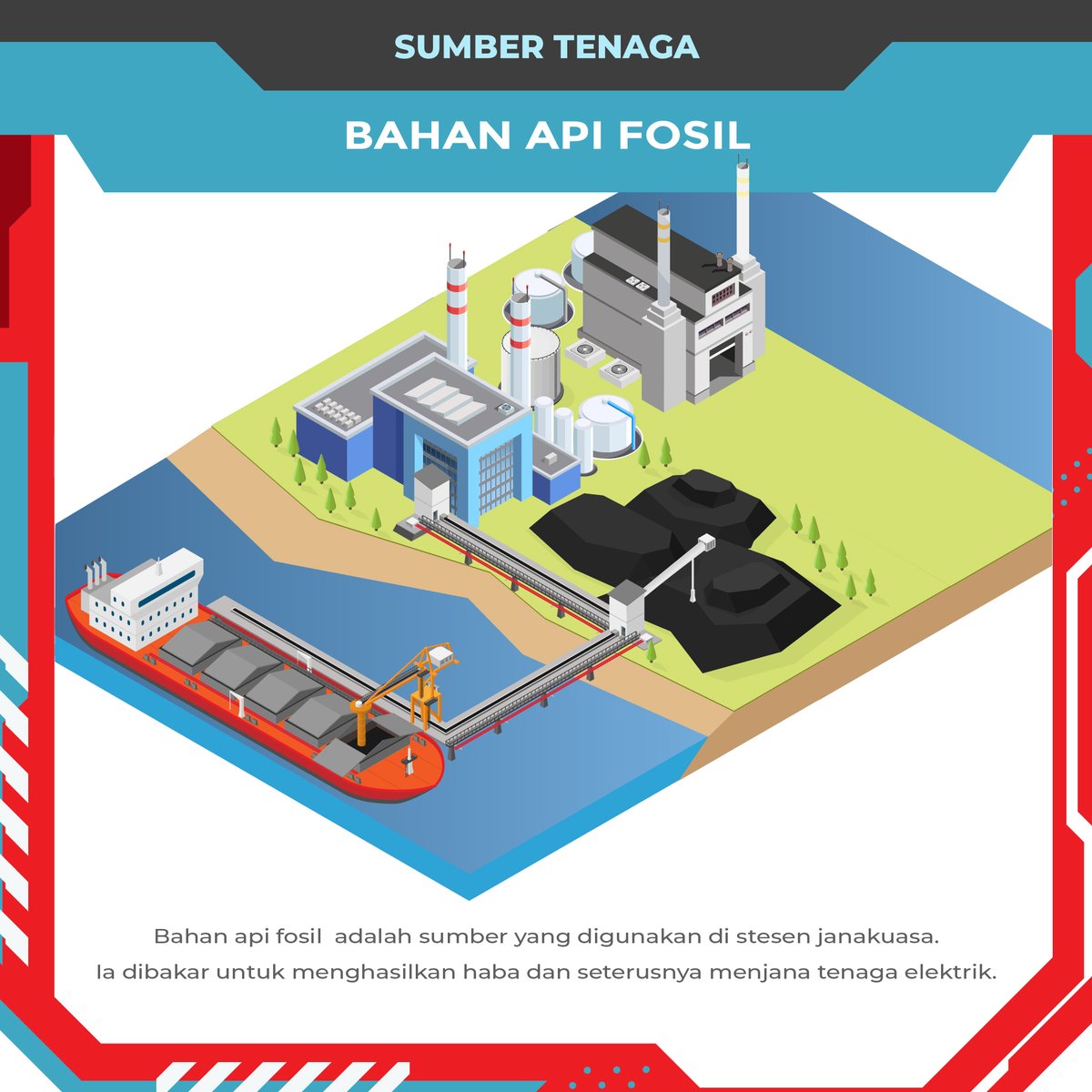 ⚡MISI BIJAK TENAGA BERSAMA EJEN ALI DAN JERO⚡
Tahukah anda dari mana datangnya tenaga elektrik yang kita guna setiap hari? 💡
Jom kita belajar dengan Ejen Ali dan Jero apakah sumber yang digunakan untuk menjadi tenaga elektrik:
☀️ Matahari
💨Angin
💧Air
🔥 Bahan Api Fosil