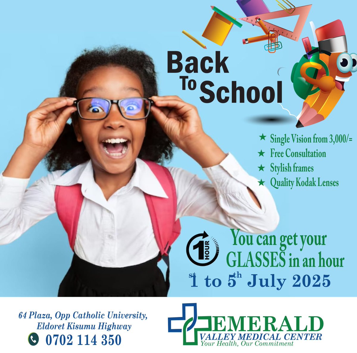 Back-to-School Optical Offers at Emerald Valley Medical Centre ! Got a student with eye issues? Visit them and get help!

#LandcomAgency