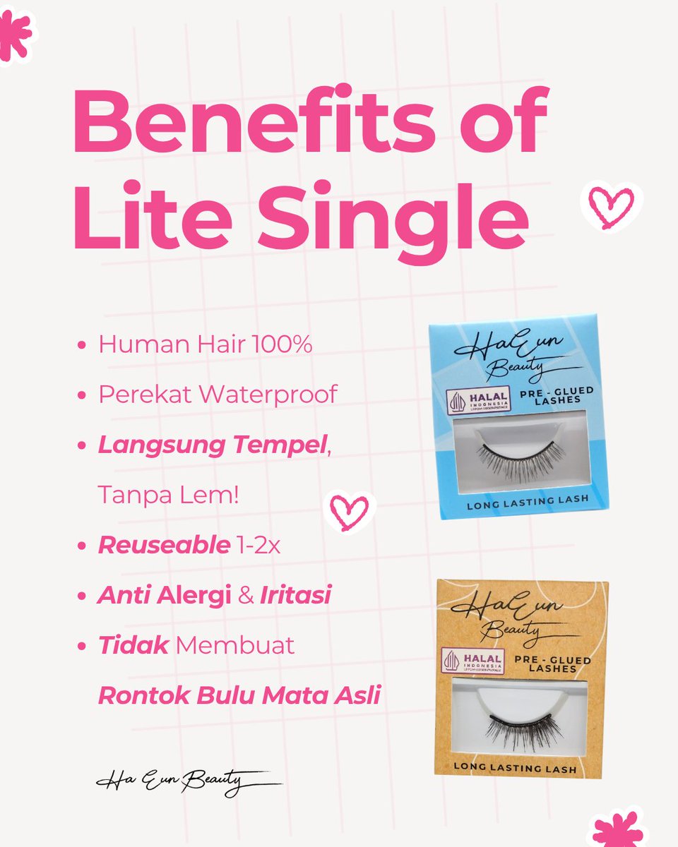 Ha_Eun_Beauty's tweet image. Lite Single Series dari Haeun Beauty dateng buat kamu yang butuh bulu mata langsung tempel, langsung cantik! 😍

Cobain sekarang, biar cetar tanpa effort 🥰

#haeunbeauty #falselashes #naturallashes #beautyhacks #koreanlashes #haeunlashes #produklokal