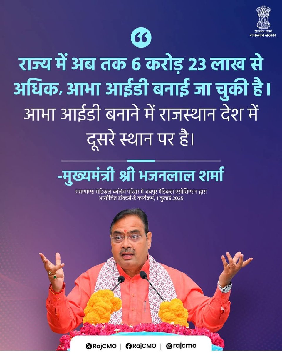 आभा आईडी बना कर पूरे देश में दूसरे स्थान पर राजस्थान में स्वास्थ्य को मजबूती देने वाले संविदा CHO हे.
माननीय मुख्यमंत्री महोदय से निवेदन है कि संज्ञान में लेके जल्द CSR-2022 नियम के अनुसार CHO की स्क्रीनिंग करवा कर स्थायीकरण की प्रकिया शुरू कराए
धन्यवाद..
<a href="/RajCMO/">CMO Rajasthan</a> 
<a href="/BhajanlalBjp/">Bhajanlal Sharma</a>