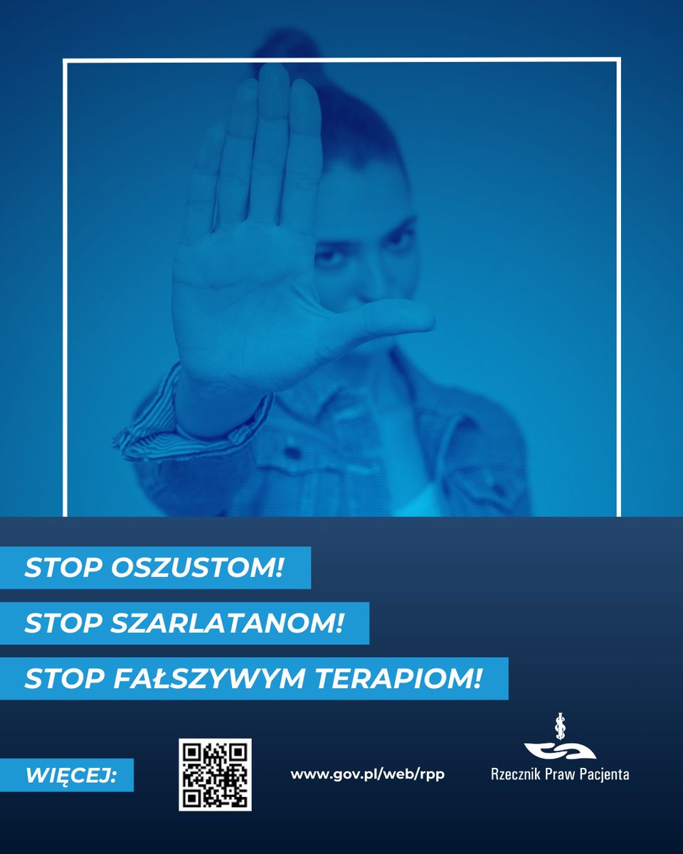 Rzecznik Praw Pacjenta (@rzeczpacjenta) on Twitter photo ❗️Szarlatani żerują na osobach z problemami psychicznymi!
❗️Nie daj się oszukać, nie narażaj własnego zdrowia!
❗️Ostrzegaj bliskich przed pseudomedykami w białym fartuchu lub w stroju celebryty!
Niebezpieczne i nielegalne praktyki zgłaszaj do <a href="/RzeczPacjenta/">Rzecznik Praw Pacjenta</a>
Więcej ❗️Szarlatani żerują na osobach z problemami psychicznymi!
❗️Nie daj się oszukać, nie narażaj własnego zdrowia!
❗️Ostrzegaj bliskich przed pseudomedykami w białym fartuchu lub w stroju celebryty!
Niebezpieczne i nielegalne praktyki zgłaszaj do <a href="/RzeczPacjenta/">Rzecznik Praw Pacjenta</a>
Więcej