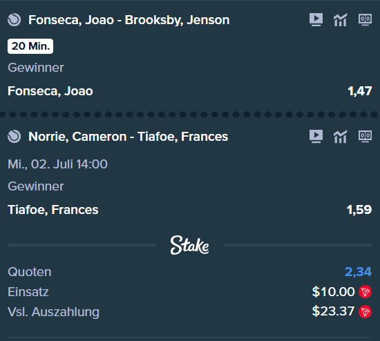 Ace_N_odds's tweet photo. LADDER CHALLENGE 🪜 10$ ➡️ 1000$

DAY 1 
Fonseca ML
Tiafoe ML 

#tennis #atp #Wimbledon #gamblingX #GamblingCommunity #TennisPicks #BettingX https://t.co/VSfX9cH86O