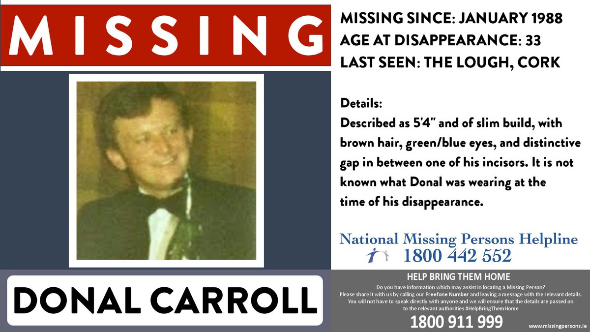 nmph_ireland's tweet image. Please share this month's missing persons appeal displayed by THE GRAFTON BARBER on their digital screens in collaboration with our Helpline.
Thank you for your continued support.
#HelpBringThemHome #Missing #MissingPersons #ColdCase @GraftonBarber