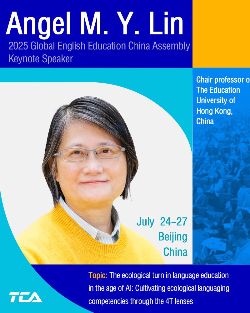 AI is changing the game—but not replacing it. At 2025 Global English Education China Assembly, Prof. Angel Lin will rethink language learning through the 4Ts: Translanguaging, Transknowledging, and more. New perspectives ahead. #ELT