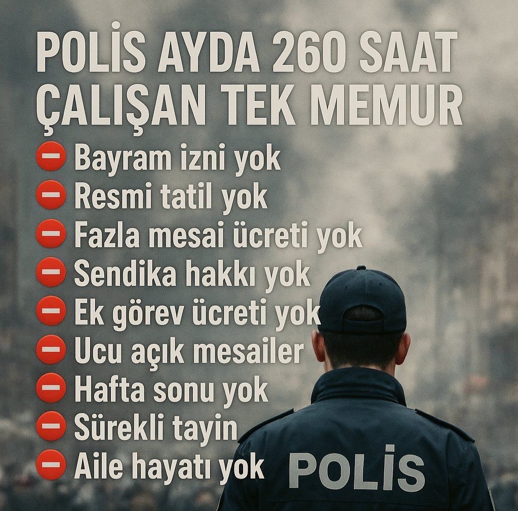 Tüm memurlara hak olarak verilen Fazla Mesai Ücreti 

#PoliseNedenHaram ?