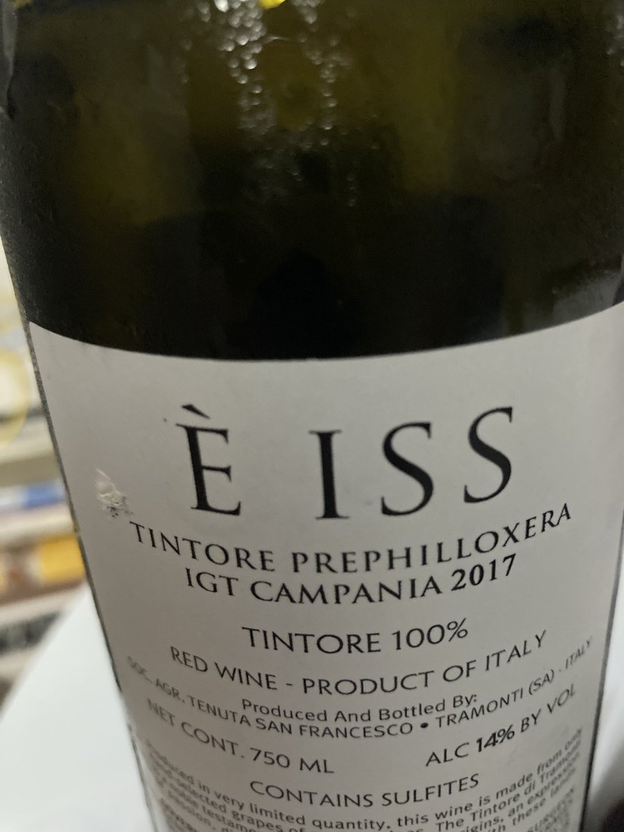 DoliverosDaniel's tweet image. The BEST little known #vino of Italy(world) #Tenuta #SanFrancesco,#Eiss,made w/+500yr old vines of #Tintore,opaque color,spicy aromas,ground pepper,Moroccan spice,wild plum &amp;amp; cured meats,full body,unyielding but w/immense personality,w/layers of intense wild figs &amp;amp; licorice,MAGIC