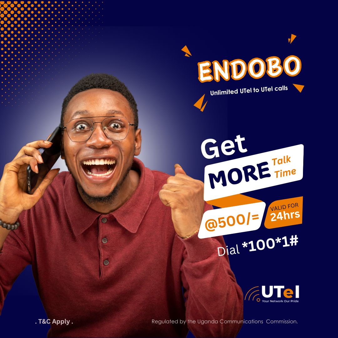 📞 ENDOBO is ON!  Get UNLIMITED UTel-to-UTel calls for only UGX 500/= valid for 24 hours! No limits. Just pure connection 

📷 📷#UTel #ENDOBO #UnlimitedCalls #StayConnected