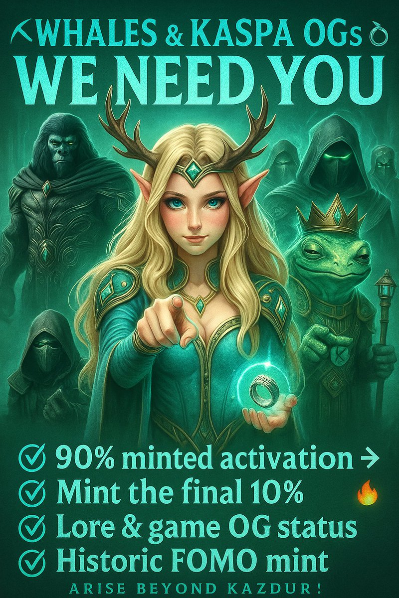 💫 $TROK Tuesday is here… and the Final Mint Pledge is calling.

As a Trokari and Kasgul, I’ve pledged — and now I’m calling on the rest of you to rise with me. 💍✨

🐋 Whales beyond Kazdur… your seat at the High Table awaits.

Only 15 spots will complete the mint and seal