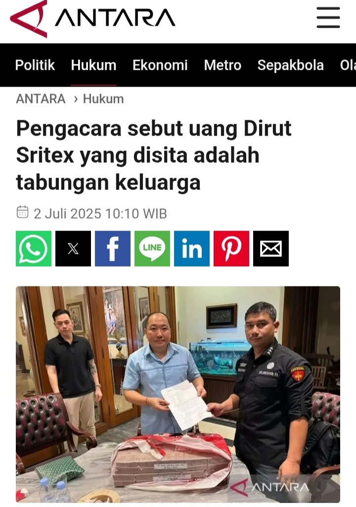 KALO BETUL ITU TABUNGAN KELUARGA, kenapa gak dipake dulu buat bayar kewajiban perusahaan?
Atau minimal bayar pesangon buruh? 🙄

Iwan tidak bangkrut. Dia manipulatif! 

Kejagung sudah di jalur yg tepat. Tinggal kita kawal prosesnya biar nggak berhenti di permukaan ⚖️