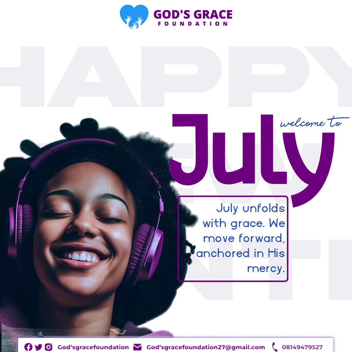 July the second half of the year. Serve with love, grow in purpose, July is your time

#godsgracefoundation #ggf #MonthlyMotivation #PositiveVibesOnly