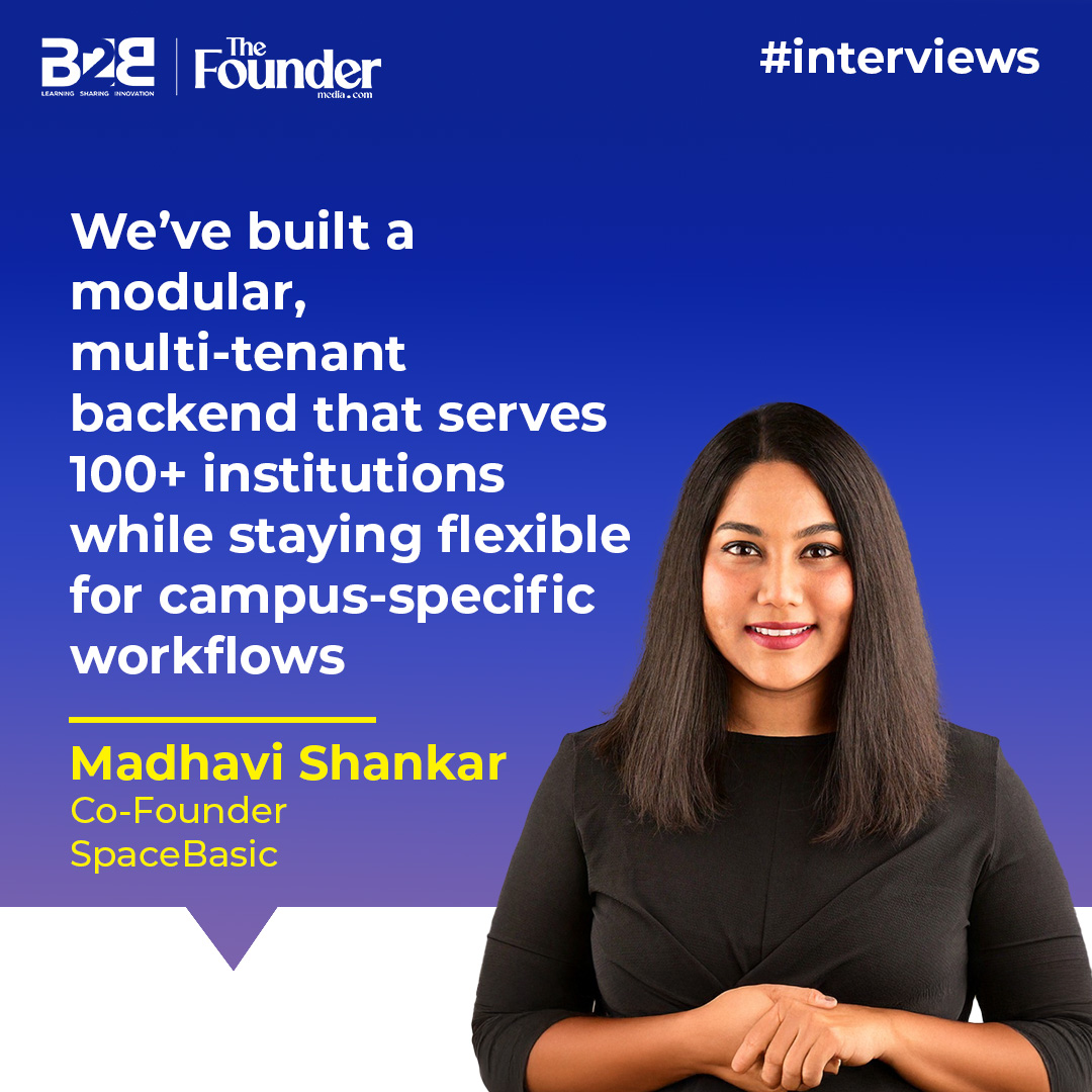 The Founder Media (@thefoundermedia) on Twitter photo Talking about #student engagement heatmaps, Madhavi Shankar, Co-Founder, <a href="/SpaceBasicApp/">SpaceBasic</a> explains how SpaceBasic converts everyday campus data into strategic #decision support
thefoundermedia.com/spacebasic-pro…
#TheFounderMedia #Campus #automation #TFM
<a href="/sriv1989/">Ashish Srivastava</a> <a href="/anupamgpt02/">anupam gupta</a> Talking about #student engagement heatmaps, Madhavi Shankar, Co-Founder, <a href="/SpaceBasicApp/">SpaceBasic</a> explains how SpaceBasic converts everyday campus data into strategic #decision support
thefoundermedia.com/spacebasic-pro…
#TheFounderMedia #Campus #automation #TFM
<a href="/sriv1989/">Ashish Srivastava</a> <a href="/anupamgpt02/">anupam gupta</a>
