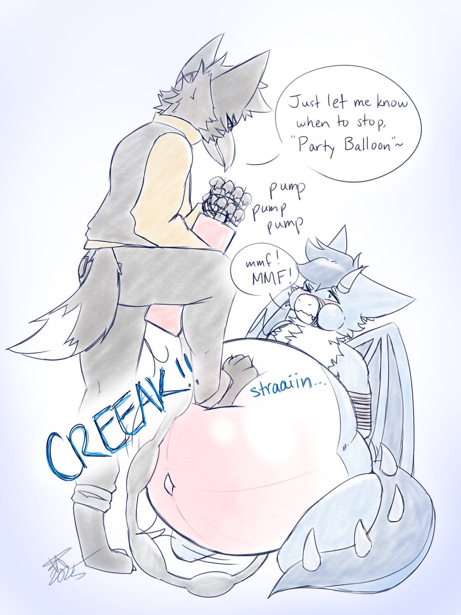 i think he’s trying to say something, but i can’t quite understand what he’s saying..

maybe this “party balloon” just wants a few more pumps~ ;3c 🎈💥

sketch for <a href="/CinnamonDutchie/">Des</a> ! thanku so much! 🖤