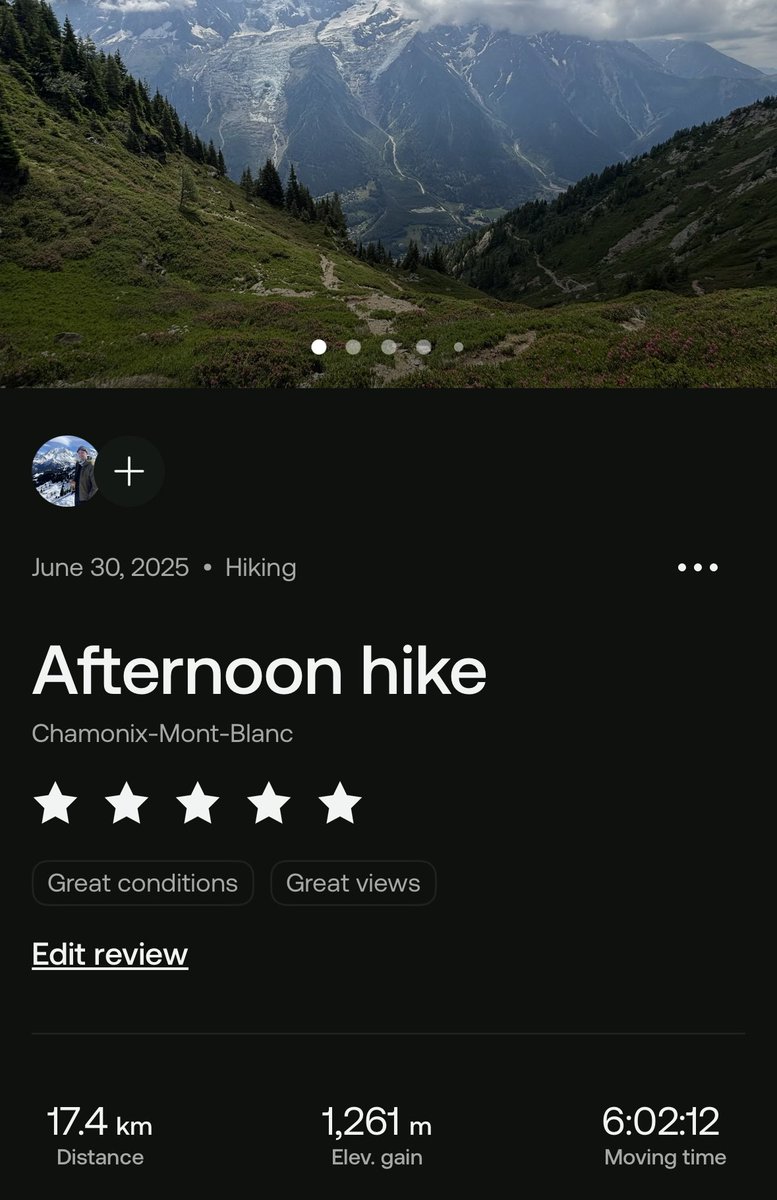 mario_manresa's tweet image. 30/06/25 - stage 8 of my TMB. Ascent to Tete de Bellachat for an amazing front view of the Mont Blanc on my way to Les Houces. Almost 140km and 9,000m elevation combined in 8 days! And the reward of the reunion with my wonderful wife
Please support: …challenge.crohnscolitisfoundation.org/participants/8…