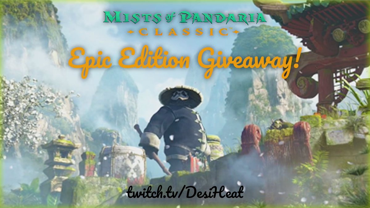 desifuego's tweet image. 🔒 IT'S TIME TO LOCK IN!

MoP is coming out July 21ˢᵗ &amp;amp; I'm giving away 2 Epic Edition keys! Will be choosing 2 WINNERS from the comments so be sure to answer the question below! (NA Only) #WoW_Partner #MoPClassic 

To Enter:
❤️ Like
🔄 Repost
🗨️ Will you be leveling A PANDA?!
