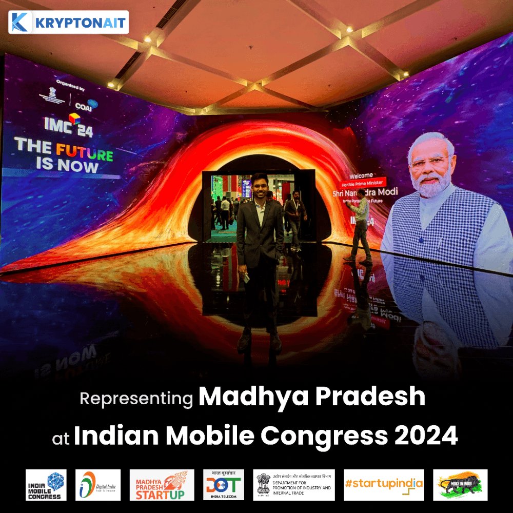 krypton_ai_tech's tweet image. 📶 Krypton Defining 6G!
Proudly representing Madhya Pradesh at IMC 2024, showcasing our AI, IoT &amp;amp; Smart Mobility innovations aligned with India’s 6G vision.
Excited to shape the future of connectivity &amp;amp; smart governance!
#IMC2024 #6GIndia #KryptonAI #DigitalIndia #SmartGovernance
