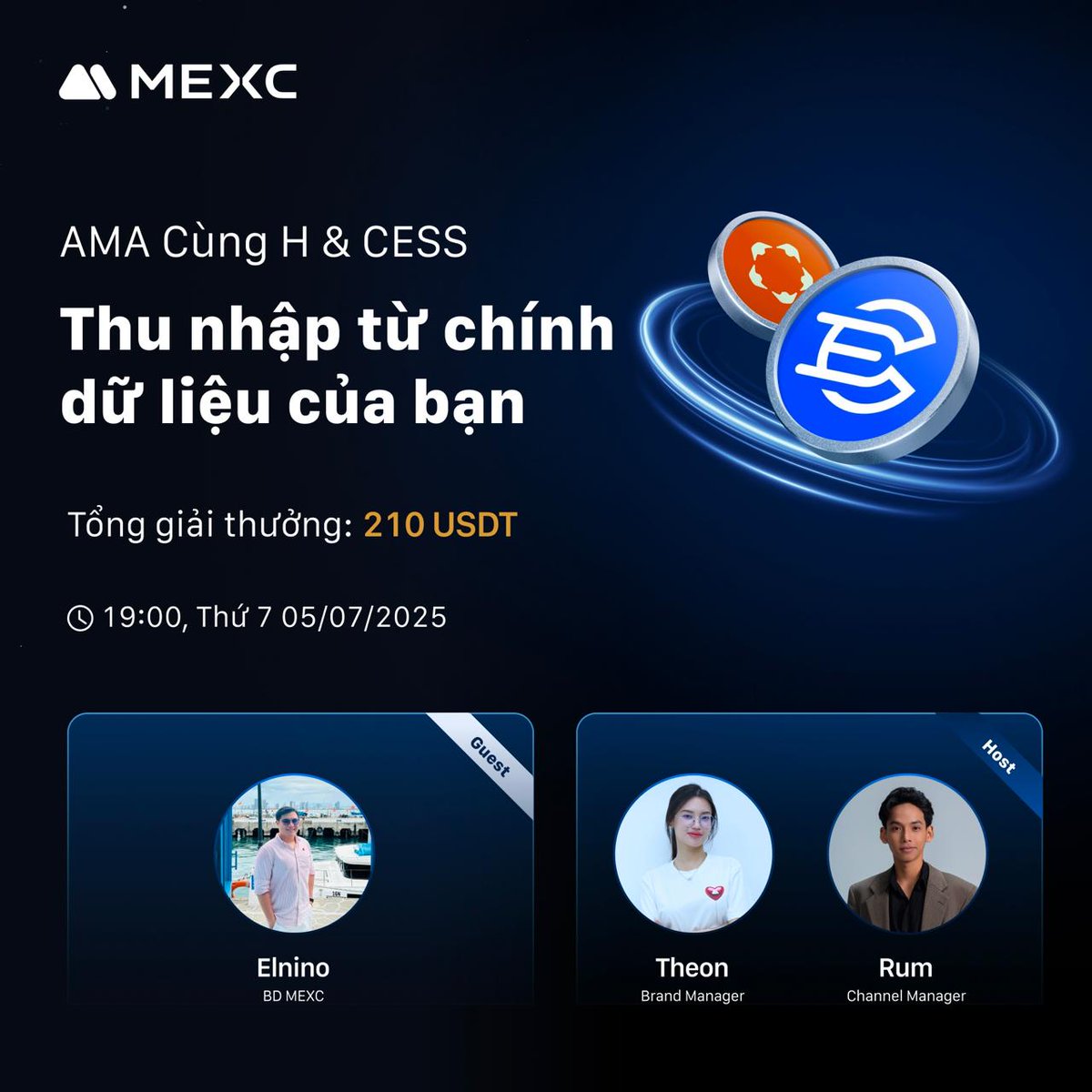 MEXCVietnam's tweet image. 🎙️ MEXC AMA: Thu nhập từ chính dữ liệu của bạn

💰 Tổng thưởng: 210 USDT dành cho các câu hỏi và tương tác hay nhất.
🔥Giao lưu trực tiếp cùng khách mời Elnino (BD MEXC)

🎯 Cùng khám phá trong buổi AMA:
⭐️Giải mã xu hướng #DataToEarn
⭐️Tìm hiểu sâu hơn về dự…