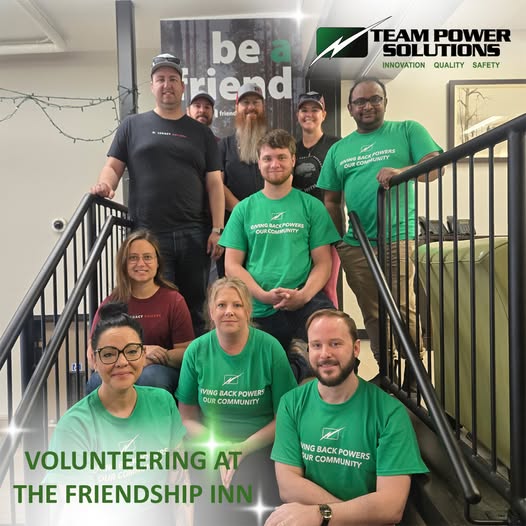 A huge thank you to Team Power Solutions for volunteering at the Friendship Inn! 💙

Your team brings such great energy, compassion, and teamwork to our kitchen and dining room, helping serve meals and smiles to hundreds of guests. We’re incredibly grateful for your support!