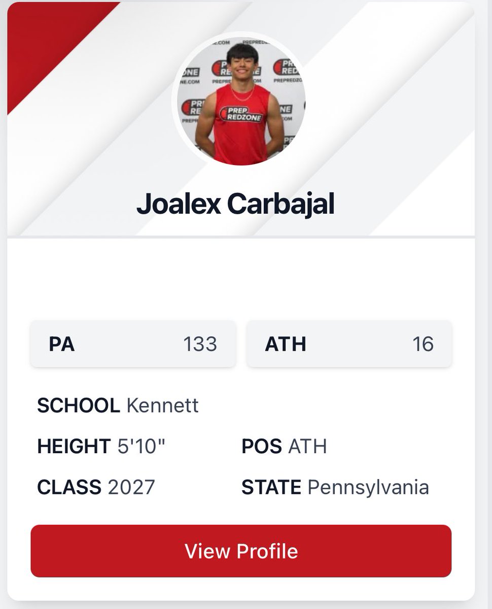 JCarbajal_3's tweet image. I want to thank @PrepRedzonePA for the ranking and recognition. I’m going to continue the work and have a break out junior season!
@PRZVicCastillo @LanceFrazier15 @KHSFootball20