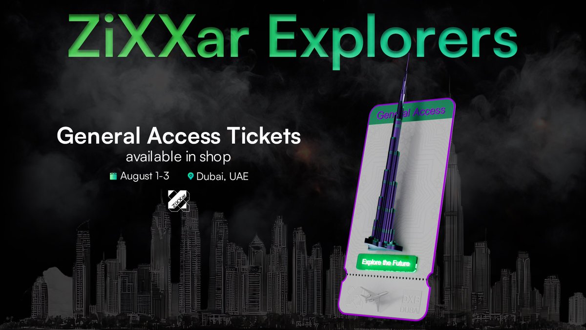 🚀 Get ready for ZiXXar Explorers — the must-attend event in Dubai, August 1–2, 2025!
🌟 Discover groundbreaking projects and revolutionary product launches.
🎫 Grab your ticket now and become an Explorer in the world of ZiXXar!