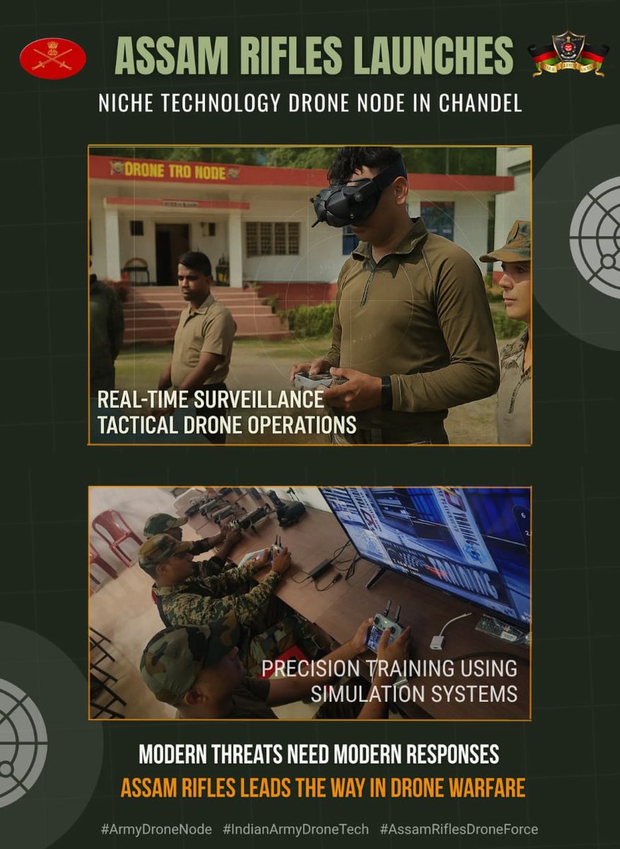 ThoibiK18's tweet image. Assam Rifles Launches Advanced Surveillance Drone in Chandel, Manipur.
Equipped with HD cameras, thermal imaging &amp;amp; real-time data, the drone helps forces track movement in remote, forested zones. 🚁🌲
#SmartSurveillance #TechForDefence
@official_dgar 
 #AssamRifles