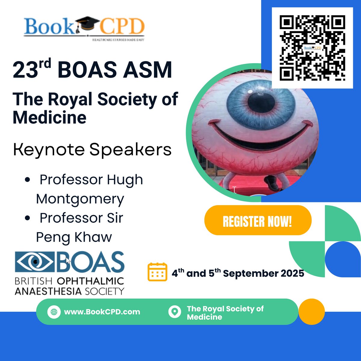 bookcpd's tweet image. Registration now open for the 23rd BOAS ASM (British ophthalmic anaesthesia society)
Visit BookCPD.com to register
#ophthalmic