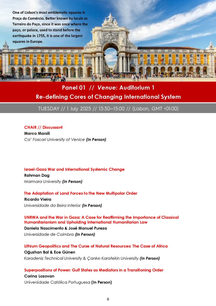 Panel 01: Re-defining Cores of Changing International System
#CESRAN2025 - The 12th Annual Conference on International Studies on 01-05 July 2025 in Lisbon, Portugal.

 #CESRANSociety