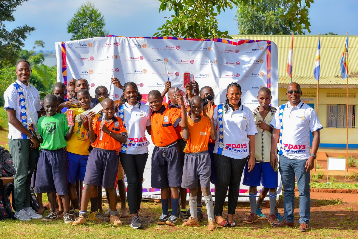 RAC_Bwebajja's tweet photo. This amazing Day 1 engagement reached 150+ children demonstrating the power of teamwork and community service! It was a fantastic kickstart to our Rotary year, full of energy and impact. #PeopleOfAction https://t.co/7HE0CkpJwU