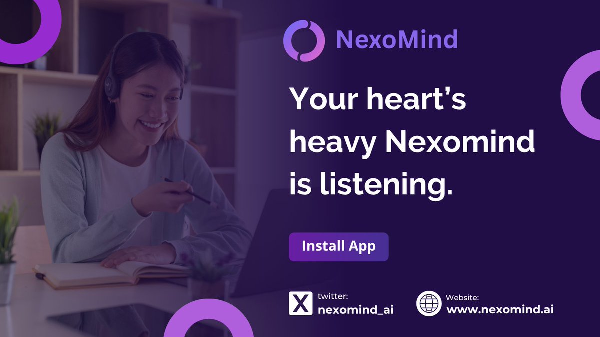 nexomind_ai's tweet image. If your mind feels messy today…
That’s okay.

Nexomind doesn’t need you to be composed — just present.

#MindSupport #MentalHealthAwareness