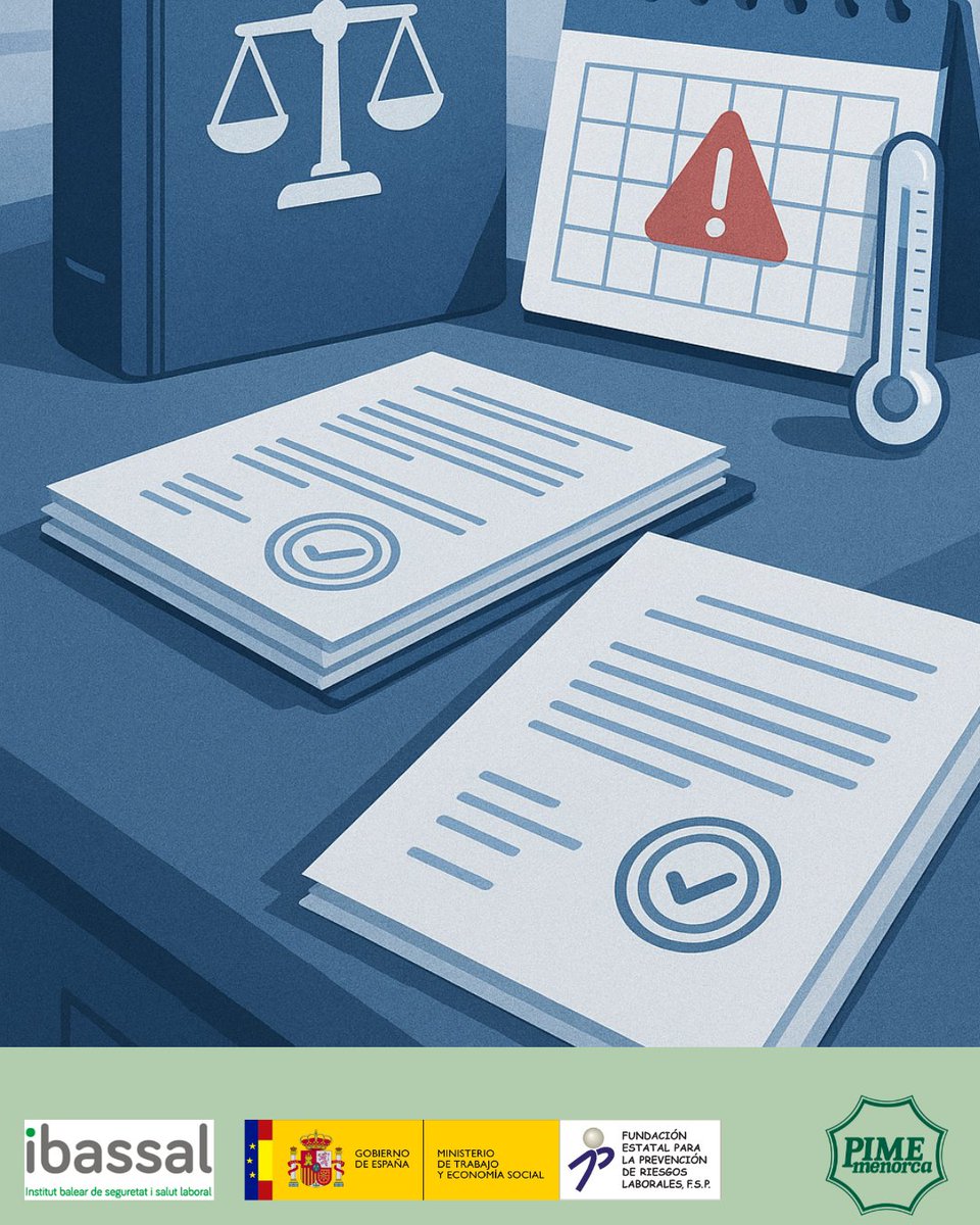 Ante el calor, protege a los tuyos
👷‍♂️Anticípate y previene estos riesgos.🛑No se trata sólo de salud, también de cumplimiento normativo.📝Así lo establecen la Ley 31/1995 de PRL.
💡🔗Consulta las medidas y recomendaciones aquí:
pimemenorca.org/documento/1017…
#QueElSolNoTeGane #IBASSAL