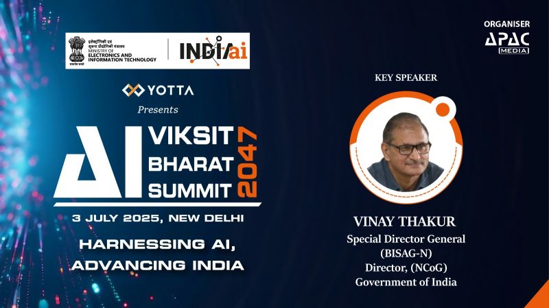 𝘞𝘦 𝘸𝘦𝘭𝘤𝘰𝘮𝘦 Vinay Thakur,Special Director General (BISAG-N) Director, <a href="/NeGD_GoI/">National e-Governance Division</a> , as the 𝗞𝗲𝘆 𝗦𝗽𝗲𝗮𝗸𝗲𝗿 at the 𝗔𝗜 𝗳𝗼𝗿 𝗩𝗶𝗸𝘀𝗶𝘁 𝗕𝗵𝗮𝗿𝗮𝘁@𝟮𝟬𝟰𝟳 𝗦𝘂𝗺𝗺𝗶𝘁 on 𝟯 𝗝𝘂𝗹𝘆 𝟮𝟬𝟮𝟱 in New Delhi. 

𝗥𝗲𝗴𝗶𝘀𝘁𝗲𝗿 : apacnewsnetwork.com/ai-for-viksit-…