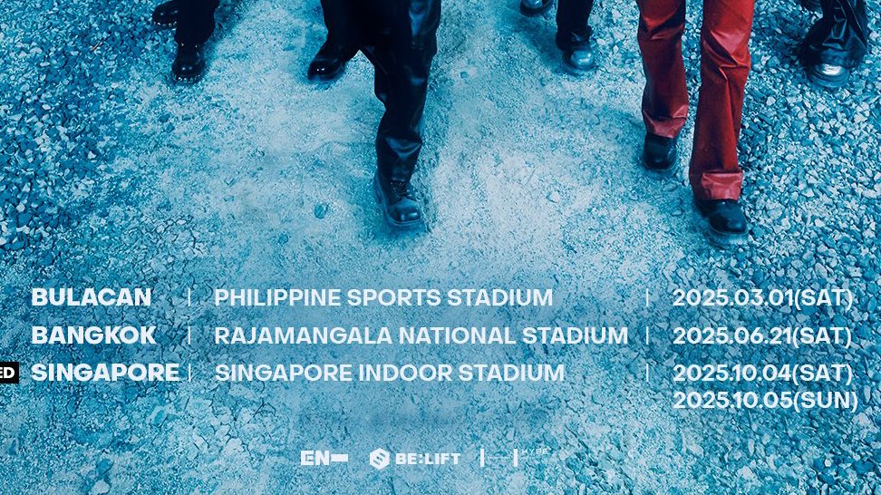 simikeuyun's tweet image. they've just put enhypen's concert the same day an f1 show is happening in singapore omg